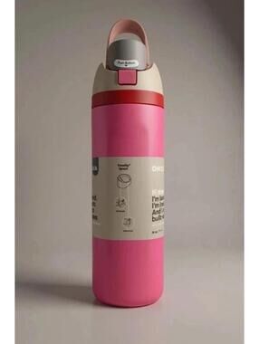 Owala FreeSip Insulated Water Bottle–Hot Pink Leak-Proof Flip Straw-Lid-BPA Free